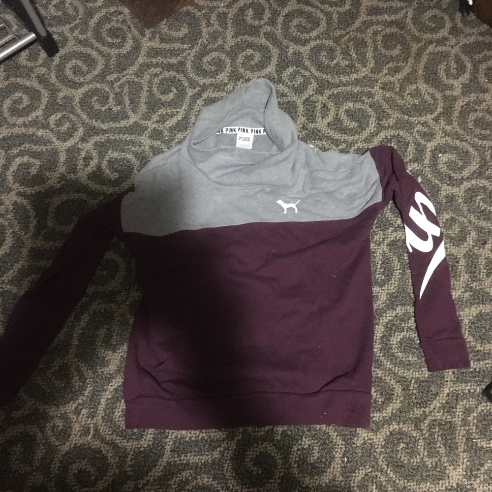 Pink sweatshirt with mock neck